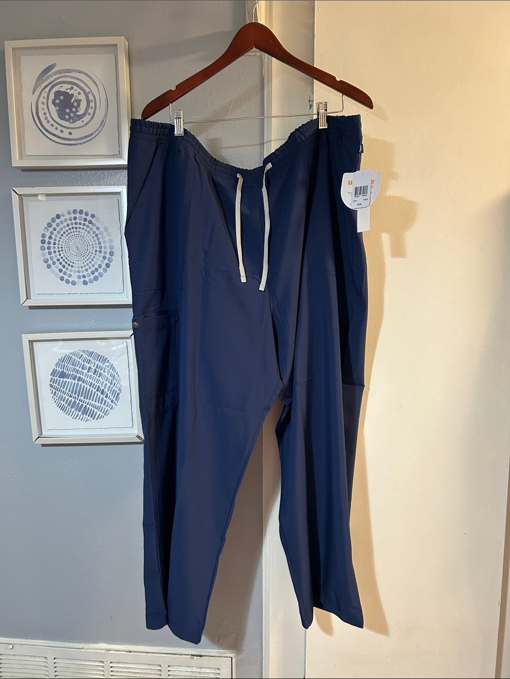 NWT Urbane Men's Royal Blue Drawstring Scub Medical Pants Size S3X